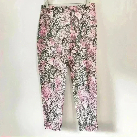 H&M Pastel Floral Cigarette Skinny Ankle Pants - Picture 7 of 10